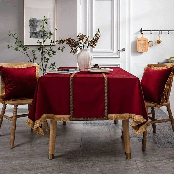 Nappe de noël de luxe Rouge | Cuisine Confort Élite Rouge / 100X100cm