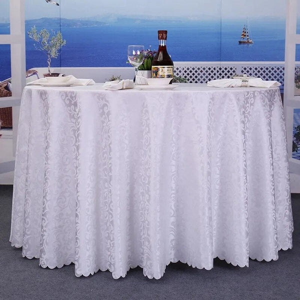 Nappe ronde moderne en Polyester | Cuisine Confort Élite Blanc / 160cm