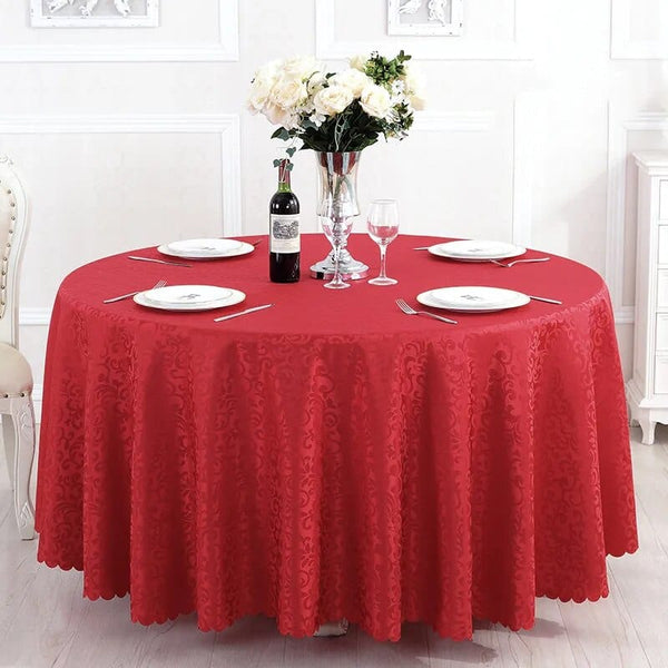 Nappe ronde moderne en Polyester | Cuisine Confort Élite Rouge / 160cm